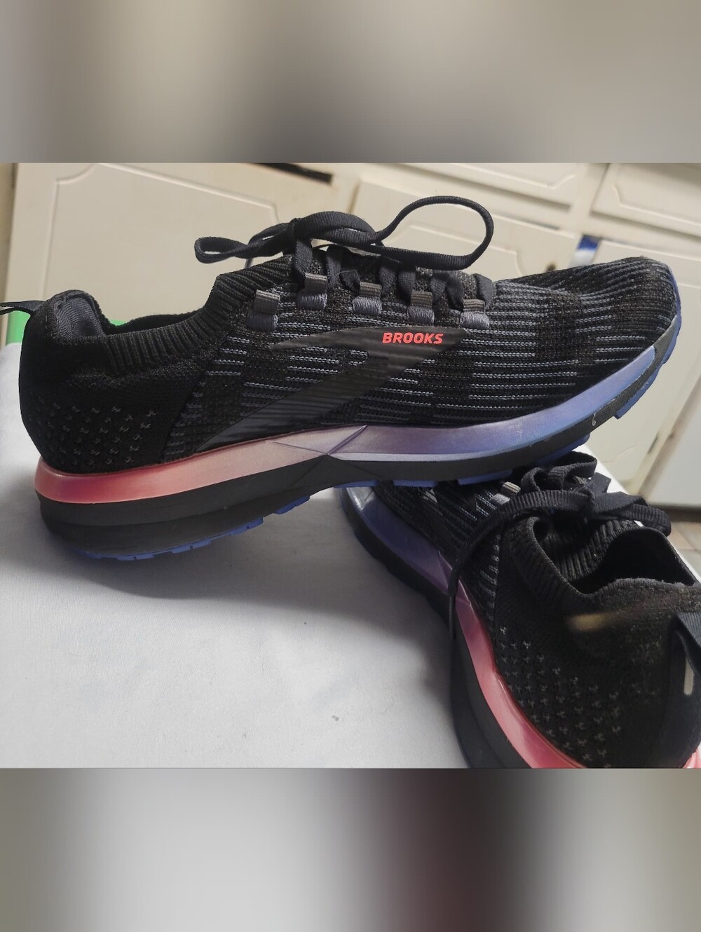 Brooks Women's Black Running Shoes with Pink and Purple Accents